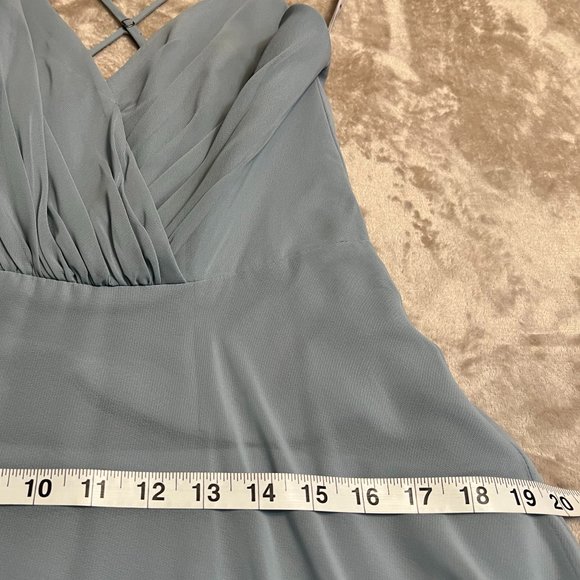 DB Studio Celebrate Baby Blue Chiffon Crisscross Back Gown Dress Size 8 Prom - Picture 9 of 11